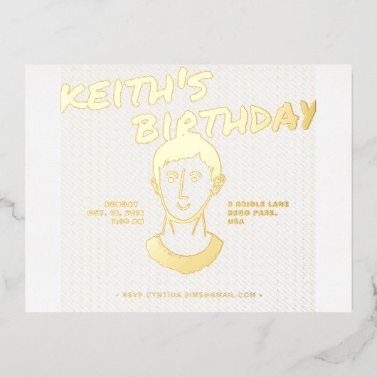 Elegant Wedding RSVP Card – Minimalist Design with 箔招待状ポストカード (正面)