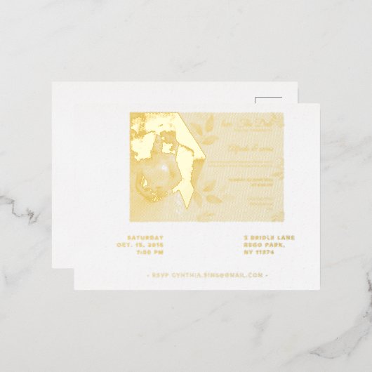 Elegant Wedding RSVP Cards – Customizable Guest  箔招待状ポストカード (正面/裏面)