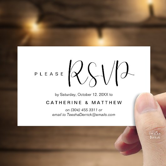  Elegant "Wedding RSVP" Reminder Details エンクロージャーカード