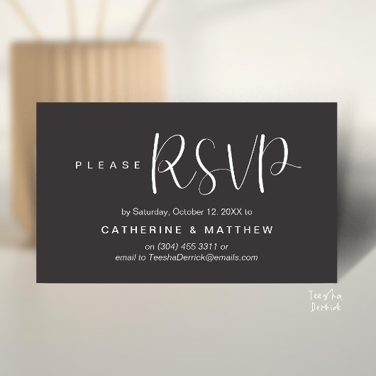  Elegant "Wedding RSVP" Reminder Details エンクロージャーカード