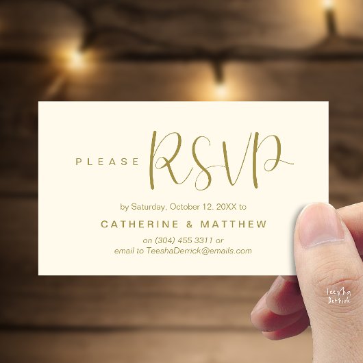  Elegant "Wedding RSVP" Reminder Details エンクロージャーカード