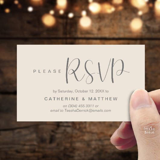  Elegant "Wedding RSVP" Reminder Details エンクロージャーカード