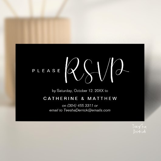  Elegant "Wedding RSVP" Reminder Details エンクロージャーカード