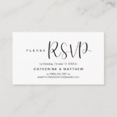  Elegant "Wedding RSVP" Reminder Details エンクロージャーカード (正面)