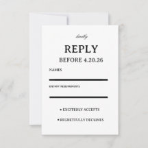 Elegant Wedding RSVP Template