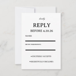 Elegant Wedding RSVP Template