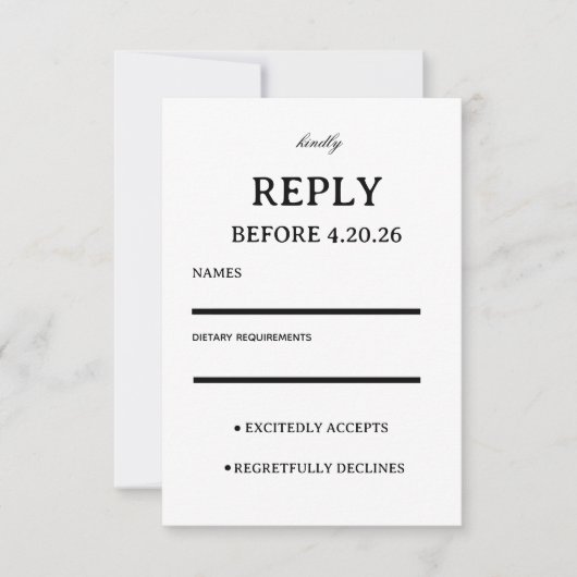 Elegant Wedding RSVP Template (正面)