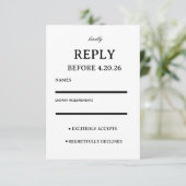 Elegant Wedding RSVP Template (スタンド正面)