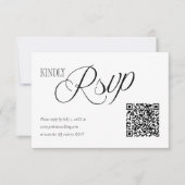 Elegant Wedding RSVP with QR code Card (正面)
