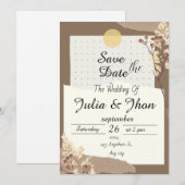 Elegant Wedding save the date 招待状 (正面/裏面)