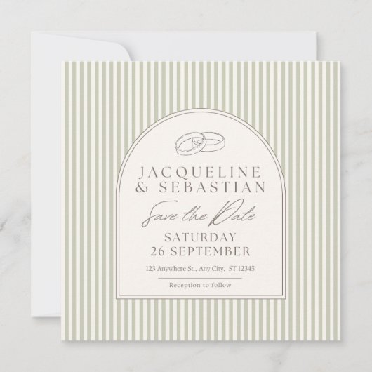 Elegant Wedding Save the Date Card Design 招待状 (正面)