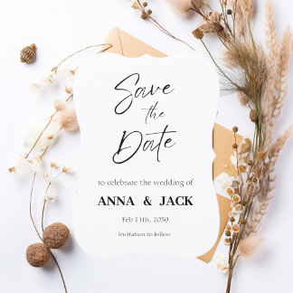 Elegant Wedding Save the Date Invitation 招待状