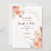 Elegant Wedding Save The Date Minimal Design 招待状 (正面)