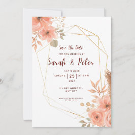 Elegant Wedding Save The Date Minimal Design 招待状