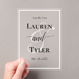 Elegant Wedding Save the Date - Monogram Template アクリル招待状