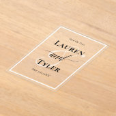 Elegant Wedding Save the Date - Monogram Template アクリル招待状 (レイダウン)