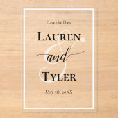 Elegant Wedding Save the Date - Monogram Template アクリル招待状 (正面)