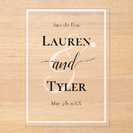 Elegant Wedding Save the Date - Monogram Template アクリル招待状