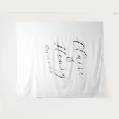 Elegant Wedding Script Tapestry Backdrop タペストリー (正面(横))