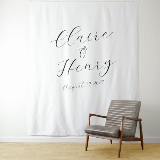 Elegant Wedding Script Tapestry Backdrop タペストリー (インサイチュ)