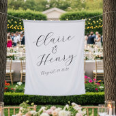Elegant Wedding Script Tapestry Backdrop タペストリー