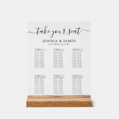 Elegant Wedding Seating Chart With 6 Tables アクリルサイン (正面)