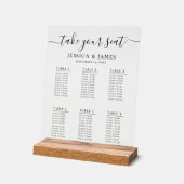 Elegant Wedding Seating Chart With 6 Tables アクリルサイン (傾斜)
