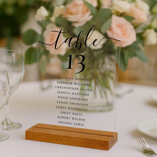 Elegant Wedding Table Number And Seating Chart アクリルサイン