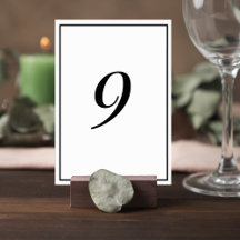 Elegant Wedding Table Number Card