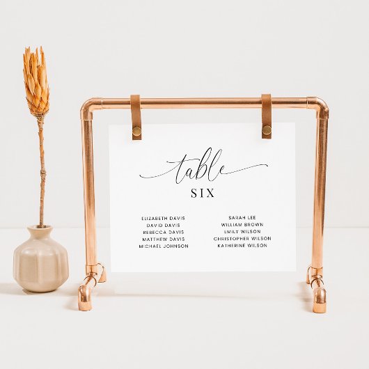 Elegant Wedding Table Number Seating Chart Cards 案内状