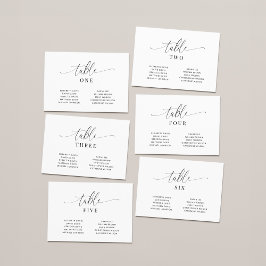 Elegant Wedding Table Number Seating Chart Cards 案内状