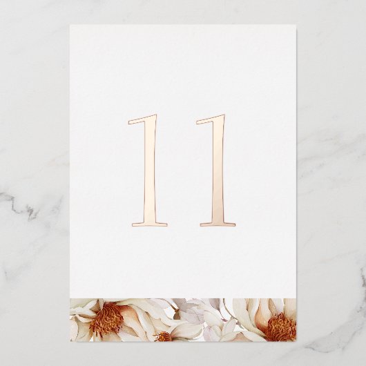 Elegant Wedding Table Number with Real Gold Foil 箔招待状 (正面)