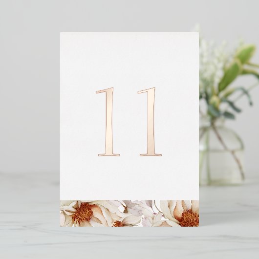 Elegant Wedding Table Number with Real Gold Foil 箔招待状 (立ち正面)