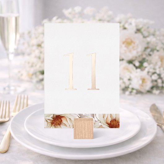 Elegant Wedding Table Number with Real Gold Foil 箔招待状