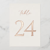Elegant Wedding Table Numbers 20–29  箔招待状 (正面)
