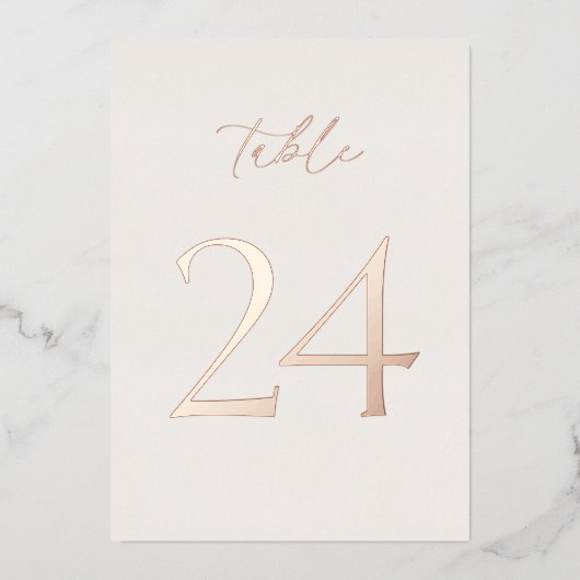 Elegant Wedding Table Numbers 20–29  箔招待状 (正面)
