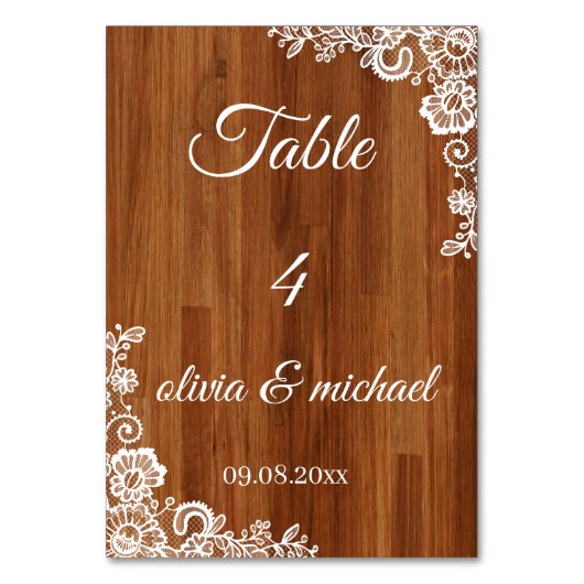 “Elegant Wedding Table Numbers – Personalized Set テーブルナンバー (正面)