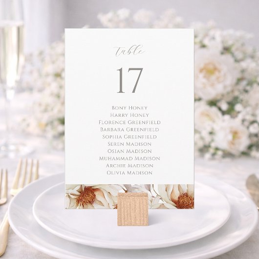 Elegant Wedding Table Seating Sign 招待状