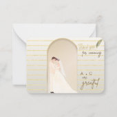 Elegant Wedding Thank You Card | 編集可能な花嫁 & ノートカード (正面)