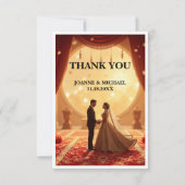 Elegant Wedding Thank You Card – Blush Floral Wate サンキューカード (正面)