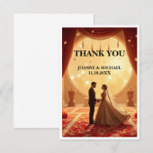 Elegant Wedding Thank You Card – Blush Floral Wate サンキューカード (正面/裏面)
