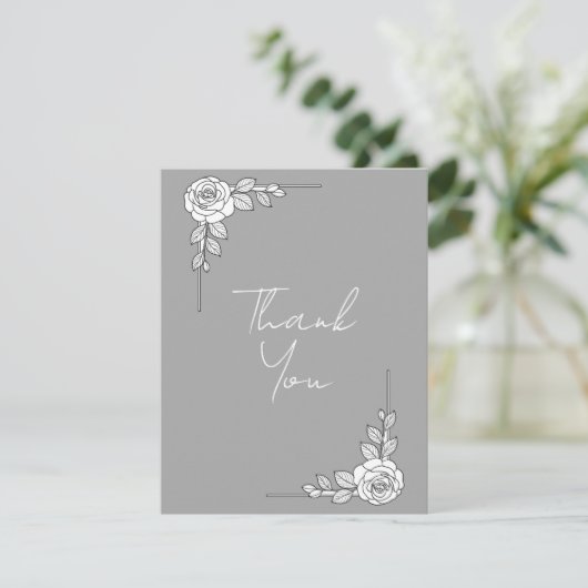 Elegant Wedding Thank You Card | Classic Script De サンキューカード (スタンド正面)