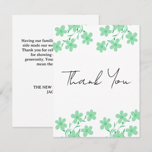Elegant Wedding Thank You Card | Classic Script De サンキューカード (正面/裏面)