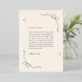 Elegant Wedding Thank-You Card – Ribbon Corners wi 箔招待状 (立ち正面)