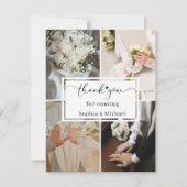 Elegant Wedding Thank You Card with Photo Collage  サンキューカード (正面)