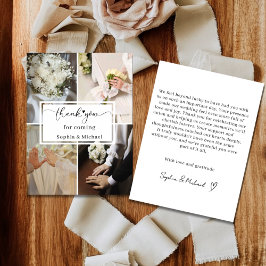 Elegant Wedding Thank You Card with Photo Collage  サンキューカード