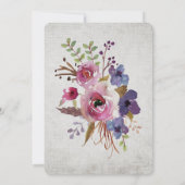 Elegant Wedding Watercolor Flowers Invitations 招待状 (裏面)