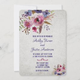 Elegant Wedding Watercolor Flowers Invitations 招待状