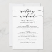 Elegant Wedding Weekend Itinerary Invitation 招待状 (正面)