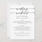Elegant Wedding Weekend Itinerary Invitation 招待状 (正面)